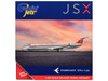 Embraer ERJ-145 Commercial Aircraft "JSX" (N960JX) White with Red Stripes and Tail 1/400 Diecast Model Airplane by GeminiJets GJJSX2403