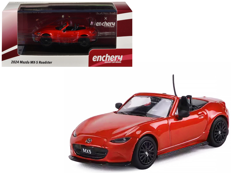 2024 Mazda MX-5 Roadster Orange Metallic 1/64 Diecast Model Car GCD x Enchery GE-006-36