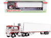 Kenworth K100 COE Flat Top and 53' Utility Trailer with Reefer Red's Favorites - Jim Skrinar Red with White Stripes 1/64 Diecast Model DCP/First Gear 69-2253