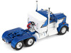 Kenworth W900A with 36" Sleeper and 45' Wilson Vintage Livestock Trailer Mariner Blue and White with Silver Trailer 1/64 Diecast Model DCP/First Gear 60-2136
