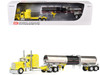 Kenworth W900L with 60" Aerodyne Sleeper and Brenner Tank Trailer Double C Transport Yellow 1/64 Diecast Model DCP/First Gear 60-2147