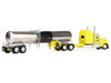 Kenworth W900L with 60" Aerodyne Sleeper and Brenner Tank Trailer Double C Transport Yellow 1/64 Diecast Model DCP/First Gear 60-2147