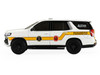 2024 Chevrolet Tahoe Montgomery County Maryland Fire & Rescue Bethesda-Chevy Chase Rescue Squad White with Yellow Stripes Fire & Rescue Series #5 1/64 Diecast Model Car Greenlight 67070D