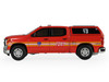 2023 Chevrolet Silverado Pickup Truck with Camper Shell FDNY (New York City Fire Department) Red with Stripes Fire & Rescue Series #5 1/64 Diecast Model Car Greenlight 67070E