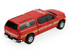 2023 Chevrolet Silverado Pickup Truck with Camper Shell FDNY (New York City Fire Department) Red with Stripes Fire & Rescue Series #5 1/64 Diecast Model Car Greenlight 67070E