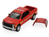 2023 Chevrolet Silverado Pickup Truck with Camper Shell FDNY (New York City Fire Department) Red with Stripes Fire & Rescue Series #5 1/64 Diecast Model Car Greenlight 67070E