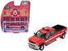 2018 Ford F-350 Pickup Truck Los Angeles Fire Department Red with White Stripes Fire & Rescue Series #5 1/64 Diecast Model Car Greenlight 67070F