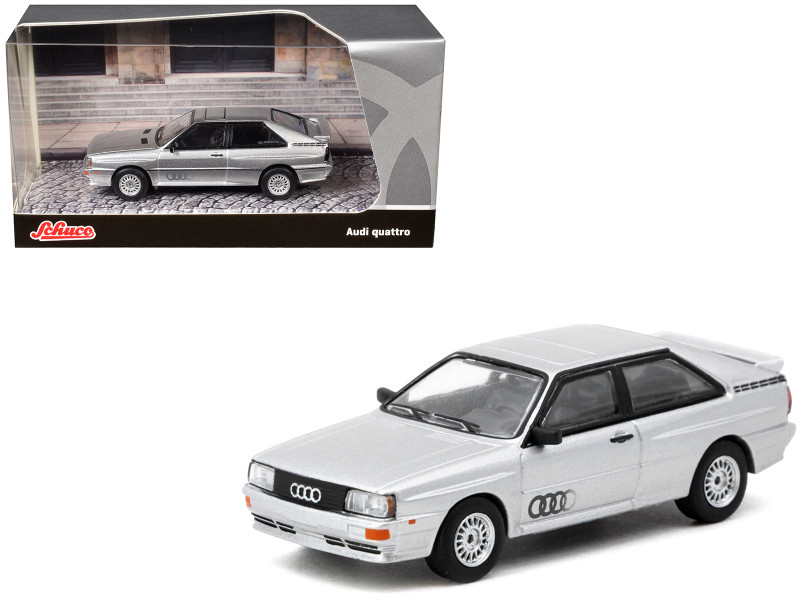 Audi Quattro Silver Metallic Collab64 Series 1/64 Diecast Model Car Schuco & Tarmac Works T64S-025-SL