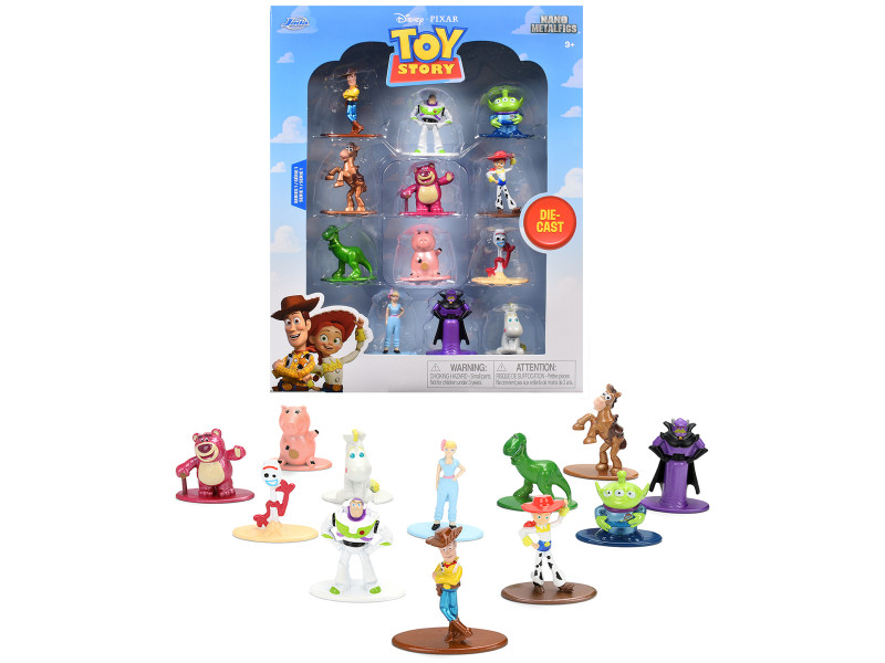 Set of 12 Diecast Figures Toy Story Movie Franchise Nano Metalfigs Series Diecast Models by Jada 37362