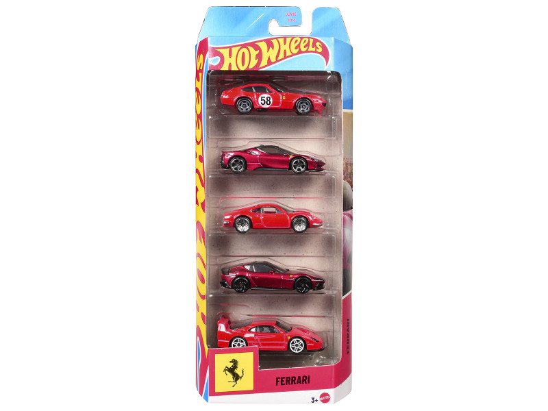 Ferrari 5 piece Set by Hot Wheels Diecast Model Cars by Hot Wheels JLN12
