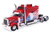 2002 Peterbilt 379 Custom Truck Tractor Red with Patriotic Graphics 1/64 Diecast Model IXO Models 64TR016A