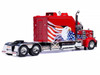 2002 Peterbilt 379 Custom Truck Tractor Red with Patriotic Graphics 1/64 Diecast Model IXO Models 64TR016A