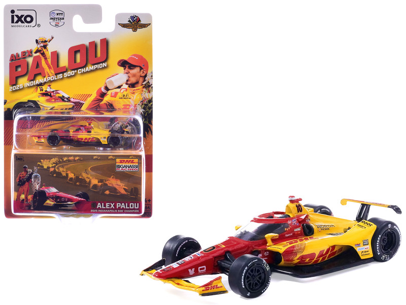 Dallara IndyCar #10 Alex Palou DHL - Chip Ganassi Racing Winner Indianapolis 500 2025 1/64 Diecast Model IXO Models IND64029