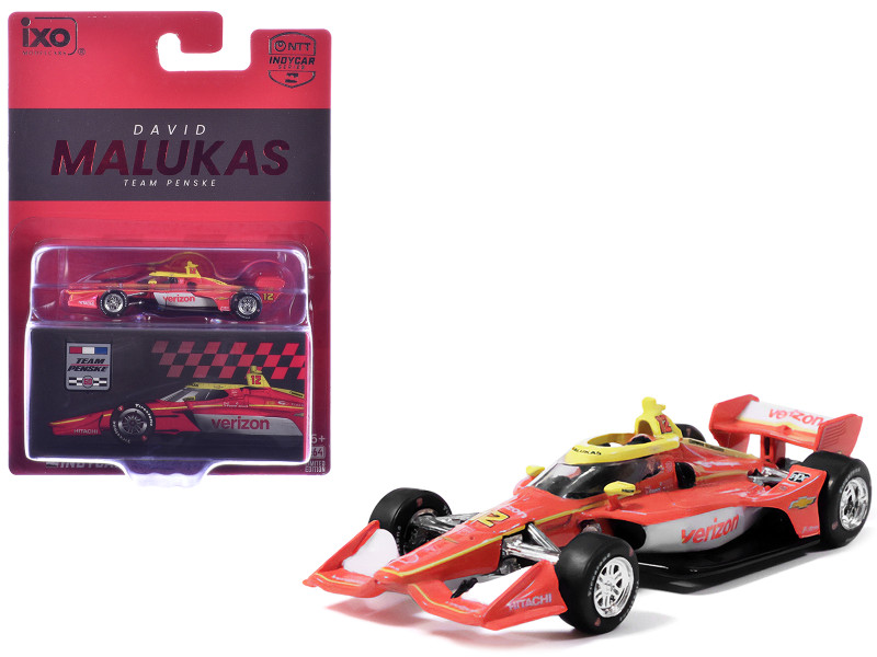 Dallara IndyCar #12 David Malukas Verizon Team Penske Road Course Configuration NTT IndyCar Series 2026 1/64 Diecast Model IXO Models IND64037