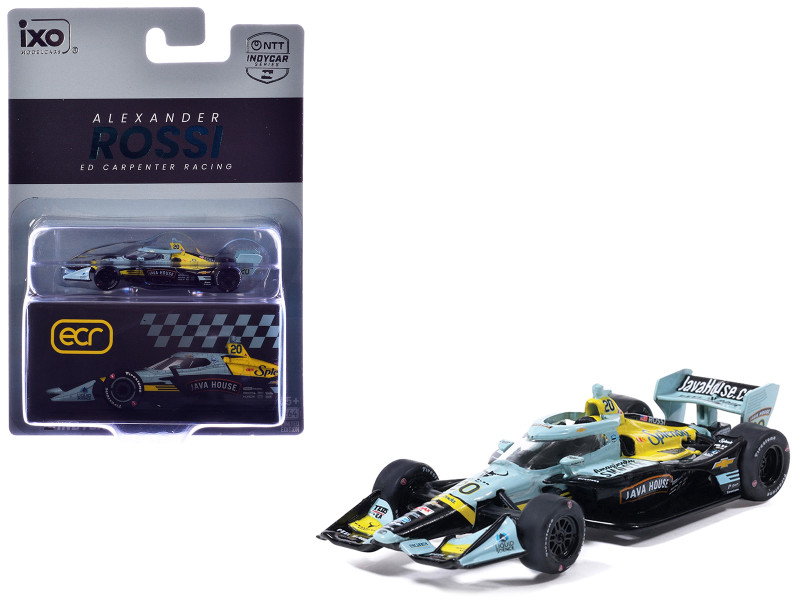 Dallara IndyCar #20 Alexander Rossi Java House Ed Carpenter Racing Road Course Configuration NTT IndyCar Series 2026 1/64 Diecast Model IXO Models IND64041