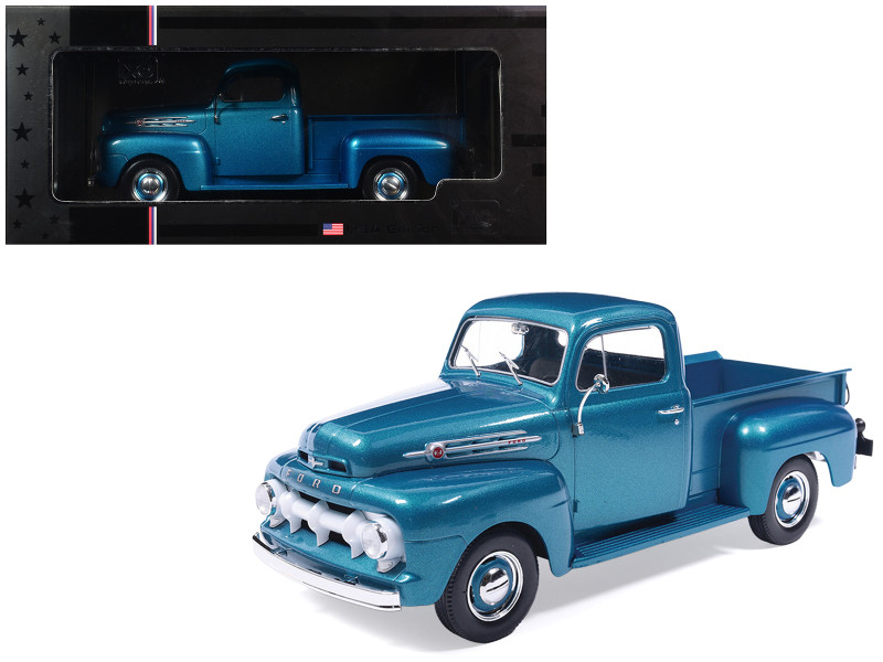 1952 Ford F1 Pickup Truck Blue Metallic 1/24 Diecast Model IXO Models U24RDC004