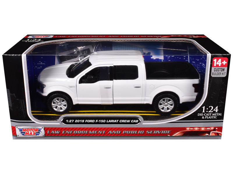 2019 Ford F-150 Lariat Crew Cab Pickup Truck Unmarked Plain White Custom Builder's Kit - Law Enforcement and Public Service Series 1/27 Diecast Model Car Motormax 76981W-BB