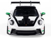 2023 Porsche 911 (992) GT3 RS Tribute to Carrera RS Package White with Green Stripes and Black Hood and Top 1/43 Diecast Model Car Solido S4314801
