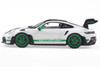 2023 Porsche 911 (992) GT3 RS Tribute to Carrera RS Package White with Green Stripes and Black Hood and Top 1/43 Diecast Model Car Solido S4314801