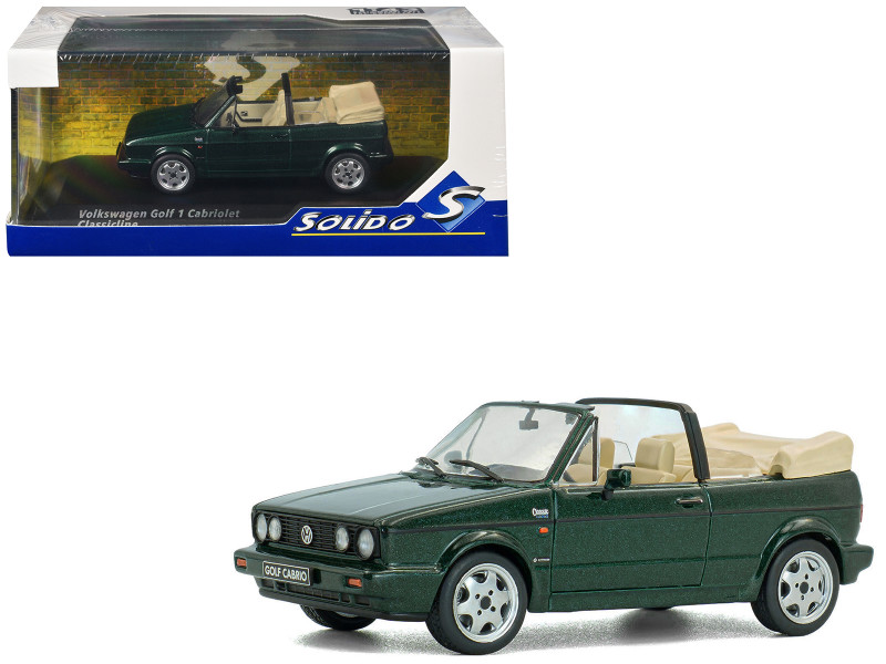 1992 Volkswagen Golf Cabrio Classic Line Classic Green Metallic 1/43 Diecast Model Car Solido S4315803