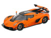Koenigsegg Jesko Attack Tang Orange Metallic with Black Stripes 1/43 Diecast Model Car Solido S4312603