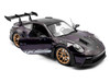 2024 Porsche 911 GT3 RS Weissach Package Viola Purple Metallic with Carbon Hood Stripes and Top 1/18 Diecast Model Car Solido S1812103