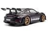 2024 Porsche 911 GT3 RS Weissach Package Viola Purple Metallic with Carbon Hood Stripes and Top 1/18 Diecast Model Car Solido S1812103