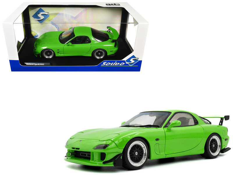 1999 Mazda RX7 Type RS FD3RS RHD Right Hand Drive Neon Green 1/18 Diecast Model Car Solido S1810606