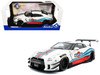 2024 Nissan GT R R35 RHD Right Hand Drive with Liberty Walk 2 0 Body Kit Martini Racing White with Stripes 1/18 Diecast Model Car Solido S1805819