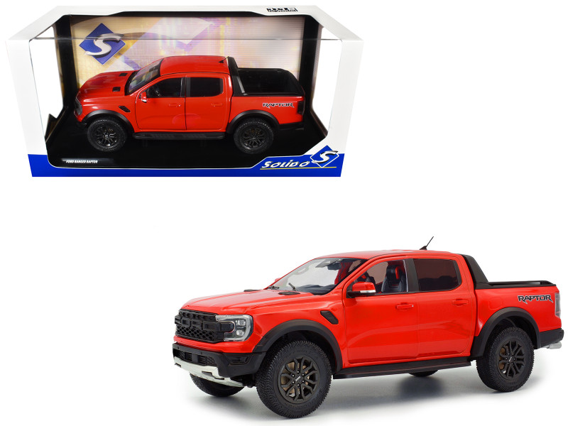2024 Ford Ranger Raptor Pickup Truck Orange Red 1/18 Diecast Model Car Solido S1813901