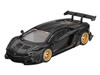 Lamborghini Aventador LB Works Matt Black with Carbon Hood Limited Edition 1/64 Diecast Model Car Mini GT MGT01087