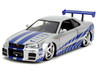 Brian's Nissan Skyline GT-R (R34) Silver Metallic with Blue Stripes and Suki's Honda S2000 Pink with Graphics Set of 2 Cars Fast & Furious 25th Anniversary Fast & Furious Series 1/24 Diecast Model Cars Jada 37543