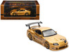 Toyota Supra (A80) Top Secret GT300 RHD Right Hand Drive Gold Metallic Tokyo Auto Salon 2025 Event Exclusive 1/64 Diecast Model Car Inno Models IN64-A80TS-TAS25