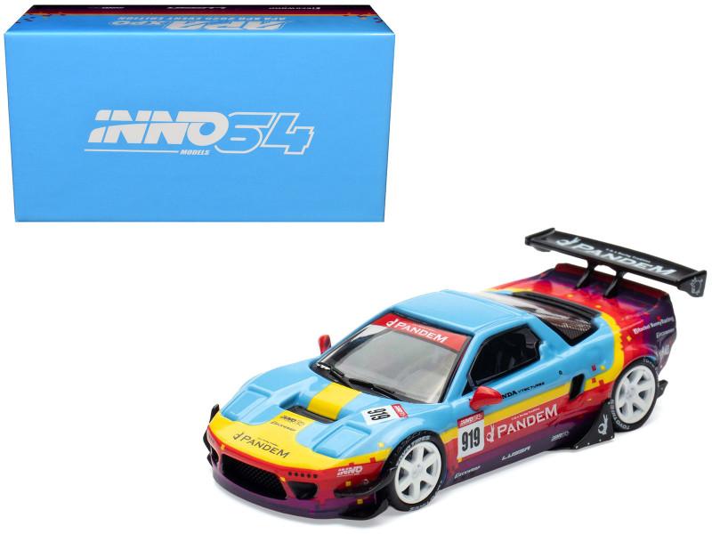 Honda NSX NA1 #919 Pandem Rocket Bunny Light Blue with Graphics APA XPO 2025 Event Edition 1/64 Diecast Model Car Inno Models IN64-NSXP-APA25
