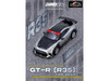 Nissan GT-R R35 Top Secret RHD Right Hand Drive Silver Metallic with Carbon Hood and Top Tokyo Auto Salon Hong Kong 2025 Event Edition 1/64 Diecast Model Car Inno Models IN64-R35TS-TASHK25
