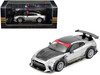 Nissan GT-R R35 Top Secret RHD Right Hand Drive Silver Metallic with Carbon Hood and Top Tokyo Auto Salon Hong Kong 2025 Event Edition 1/64 Diecast Model Car Inno Models IN64-R35TS-TASHK25