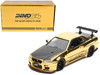 Nissan Skyline GT R R34 Top Secret RHD Right Hand Drive Gold Chrome with Carbon Hood GTSHOW 2025 VIP Limited Edition 1/64 Diecast Model Car Inno Models IN64-R34TS-GTSHOW25VIP