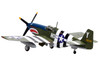 North American P-51B Mustang Aircraft John Bennett 487th Fighter Squadron 352nd Fighter Group Blue-Nosed Bastards of Bodney RAF Bodney 1944 United States Army Air Forces 1/72 Diecast Model Legion LEG-14606LF