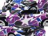 Mazda RX-7 FD3S RHD Right Hand Drive BAPE A Bathing Ape Purple Camouflage 1/64 Diecast Model Car Pop Race PR640493