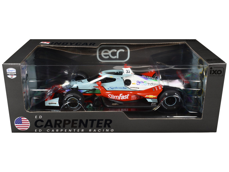 Dallara IndyCar #33 Ed Carpenter Slim Fast Ed Carpenter Racing Road Course Configuration NTT IndyCar Series 2026 1/18 Diecast Model Car IXO Models IND18050