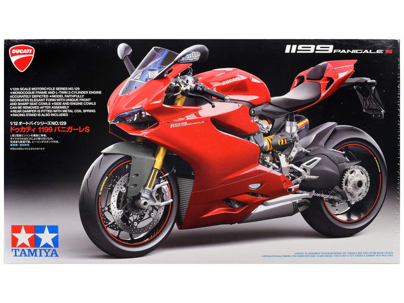 Model Kit Ducati 1199 Panigale S Motorcycle 1/12 Scale Model Tamiya TAM-14129