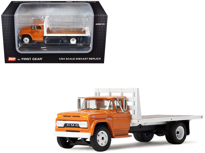GMC 4000 Flatbed Truck Omaha Orange 1/64 Diecast Model DCP/First Gear 60-2259