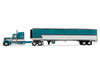 Peterbilt 379 with 63" Mid-Roof Sleeper and 53' Utility Trailer with Reefer Tway Rose Transport Teal and White with Stripes Big Rigs Series II #5 1/64 Diecast Model DCP/First Gear 69-2270