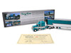 Peterbilt 379 with 63" Mid-Roof Sleeper and 53' Utility Trailer with Reefer Tway Rose Transport Teal and White with Stripes Big Rigs Series II #5 1/64 Diecast Model DCP/First Gear 69-2270