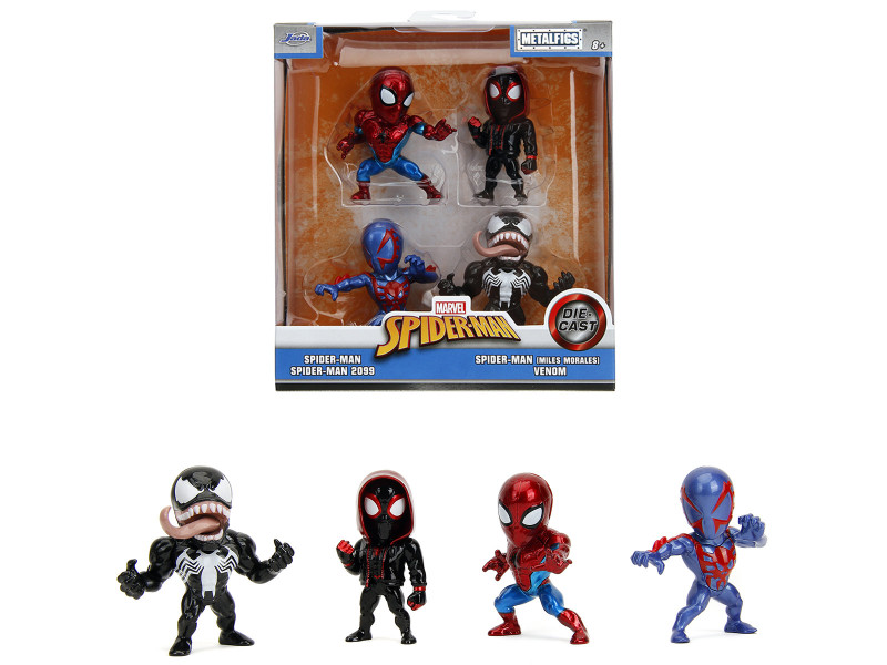 Set of 4 Diecast Figures Spider-Man Wave 4 Metalfigs Series
