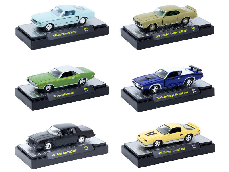 Auto Meets Set of 6 Cars IN DISPLAY CASES Release 95 Limited Edition 1/64 Diecast Model Cars M2 Machines 32600-95
