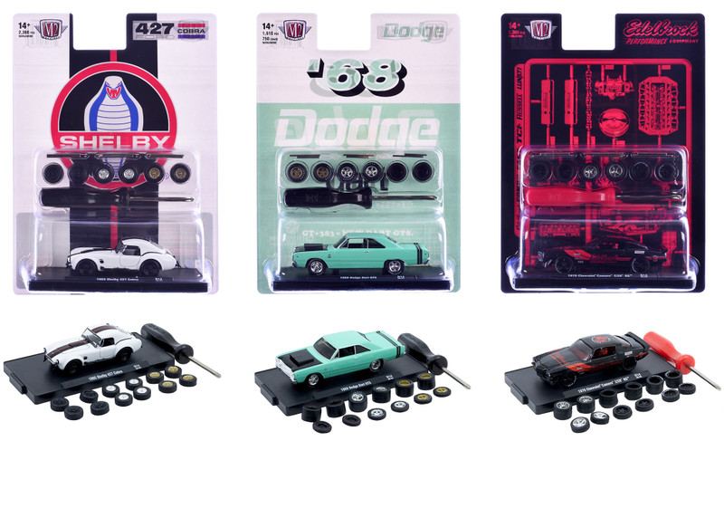 Auto Wheels 3 piece Car Set Release 14 Limited Edition to 2368 pieces Worldwide 1/64 Diecast Model Cars M2 Machines 34001-14