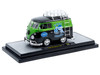 1960 Volkswagen Delivery Van EMPI Equipped Black and Green Metallic with Roof Rack and Ladder Limited Edition to 4050 pieces Worldwide 1/24 Diecast Model Car M2 Machines 40300-141A