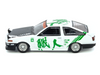 Toyota Sprinter Trueno AE86 RHD Right Hand Drive #15 Keiichi Tsuchiya White with Green Graphics 1/64 Diecast Model Car Inno Models IN64-AE86-KT