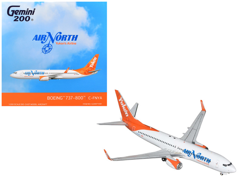 Boeing 737-800 Commercial Aircraft Air North C-FNYA White with Orange Tail Gemini 200 1/200 Diecast Model GeminiJets G2ANT1491